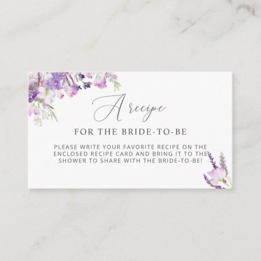 Lavender Recipe voor de bruid om de Kaart van de O (Voorkant)