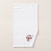 Lavender-red en White Floral Hearts Bad Handdoek (Handdoek)