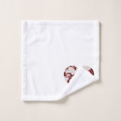 Lavender-red en White Floral Hearts Bad Handdoek (Wasdoekje)