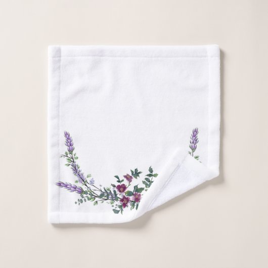 Lavender Red Rose en Eucalyptus Bad Handdoek (Wasdoekje)