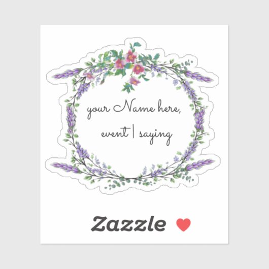 Lavender  Red Rose en Eucalyptus Sticker (Vel)