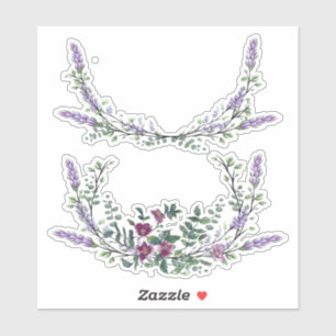 Lavender Red Rose en Eucalyptus Sticker