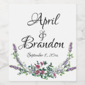 Lavender  Red Rose en Eucalyptus Wijn Etiket (Enkel label)