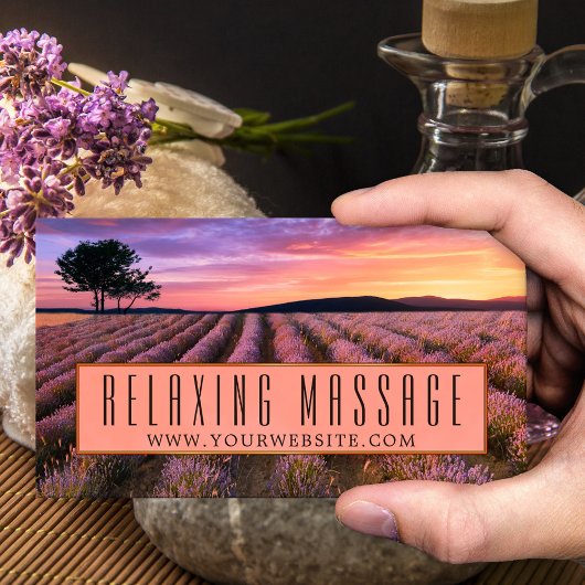 Lavender Relaxing Massage Therapist Visitekaartje