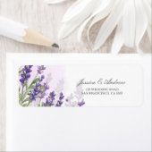 Lavender Return Address Label Rustic Paars Pastel (Insitu)