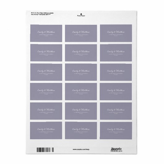 Lavender Return Address Labels (Full Sheet)