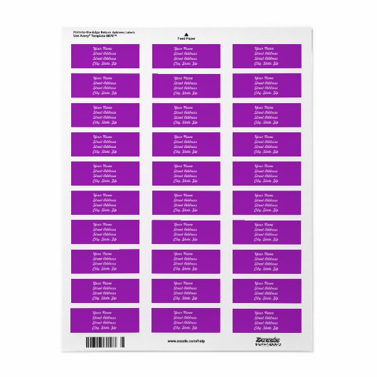 Lavender Return Address Sticker (Full Sheet)