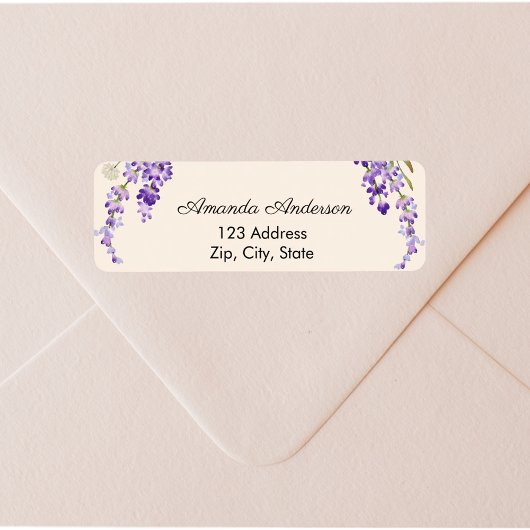 Lavender return cream address label