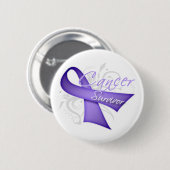 Lavender Ribbon - Cancer Survivor Ronde Button 5,7 Cm (Voorkant /achterkant)