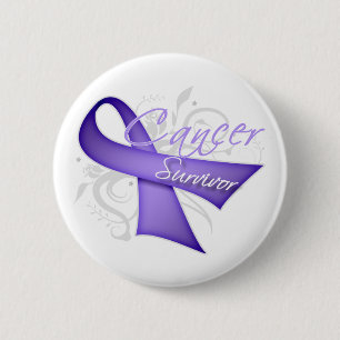 Lavender Ribbon - Cancer Survivor Ronde Button 5,7 Cm