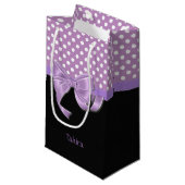 Lavender Ribbon en Polka Dots Klein Cadeauzakje (Voorkant Gekanteld)