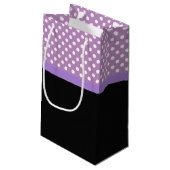 Lavender Ribbon en Polka Dots Klein Cadeauzakje (Achterkant Gekanteld)