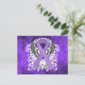 Lavender Ribbon met Wings Briefkaart (Staand voorkant)