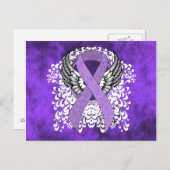 Lavender Ribbon met Wings Briefkaart (Voorkant / Achterkant)