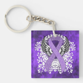Lavender Ribbon met Wings Sleutelhanger