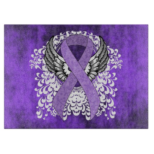 Lavender Ribbon met Wings Snijplank (Voorkant)
