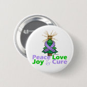 Lavender Ribbon Peace Love, Joy & Cure Ronde Button 5,7 Cm (Voorkant /achterkant)