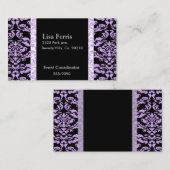 Lavender Rococo Elegant Black Set Visitekaartje (Voorkant / Achterkant)