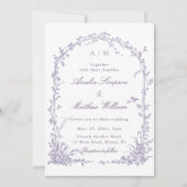Lavender Romantic Botanical Arch Garden Wedding Kaart (Voorkant)