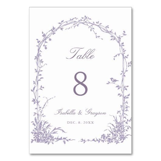 Lavender Romantic Botanical Arch Garden Wedding Kaart (Voorkant)