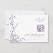 Lavender Romantic Botanical Arch Garden Wedding RSVP Kaartje (Voorkant)