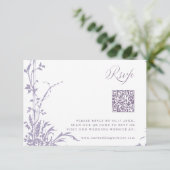 Lavender Romantic Botanical Arch Garden Wedding RSVP Kaartje (Staand voorkant)