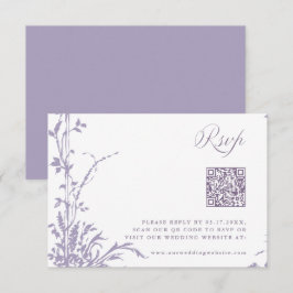 Lavender Romantic Botanical Arch Garden Wedding RSVP Kaartje