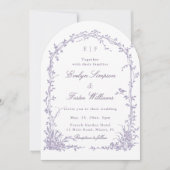  Lavender Romantic Botanical Garden Wedding Arch Kaart (Voorkant)