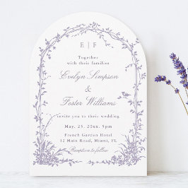  Lavender Romantic Botanical Garden Wedding Arch Kaart