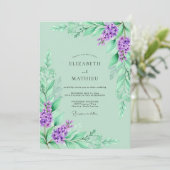 Lavender Romantic Spring Wedding Kaart (Staand voorkant)