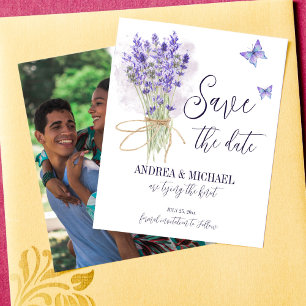 Lavender romantische vlinders redden de datum