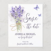 Lavender romantische vlinders redden de datum (Voorkant)