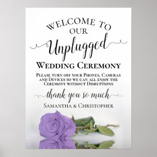 Lavender Roos Chic Unplugged Wedding Ceremony Poster