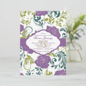 Lavender Roos Invitation Kaart (Staand voorkant)