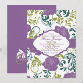 Lavender Roos Invitation Kaart (Voorkant / Achterkant)