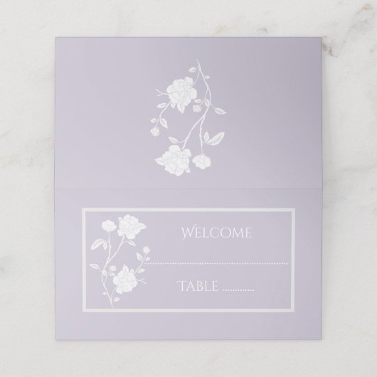 Lavender Roos Reception Place Card Plaatskaartje (Buitenkant ongevouwen)