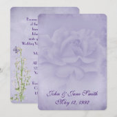 Lavender Roos Vow Renewal Kaart (Voorkant / Achterkant)