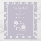 Lavender Roos Weddenschap Wijn Etiket (Enkel label)