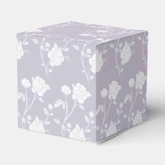 Lavender Roos Wedding Favor Box Bedankdoosjes (Achterkant)