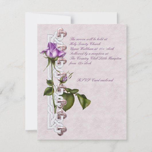 Lavender Roos Wedding Suite Kaart (Achterkant)