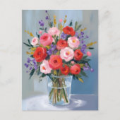 Lavender Rose Bouquet | Flowers Painting Floral Briefkaart (Voorkant)