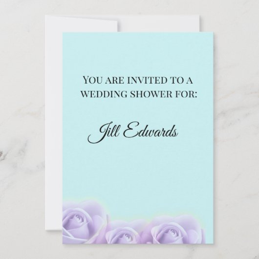Lavender Rose Bridal Shower Invitation Kaart (Voorkant)