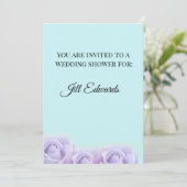 Lavender Rose Bridal Shower Invitation Kaart (Staand voorkant)