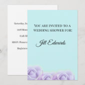 Lavender Rose Bridal Shower Invitation Kaart (Voorkant / Achterkant)