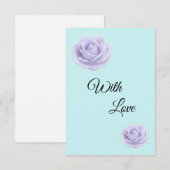 Lavender Rose W/Blue Wedding Enclosure Card Informatiekaartje (Voorkant / Achterkant)