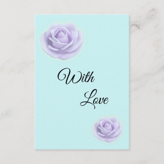 Lavender Rose W/Blue Wedding Enclosure Card Informatiekaartje (Voorkant)