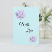 Lavender Rose W/Blue Wedding Enclosure Card Informatiekaartje (Staand voorkant)