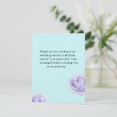 Lavender Rose Wedding Shower Thank You Note Bedankkaart (Staand voorkant)