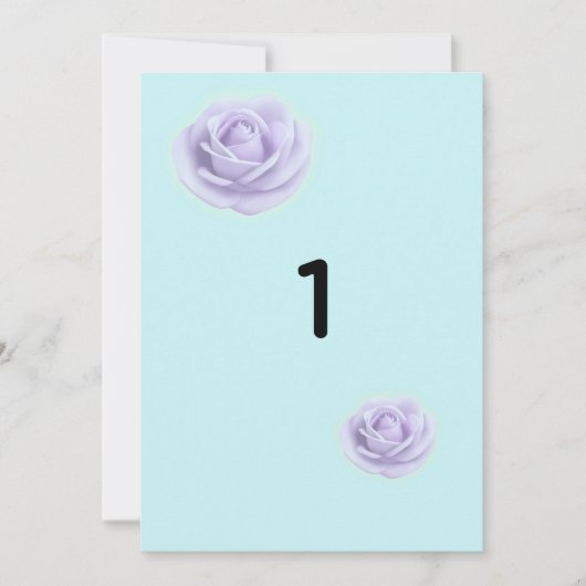 Lavender Rose Wedding Table Numbers Kaart (Voorkant)