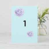 Lavender Rose Wedding Table Numbers Kaart (Staand voorkant)